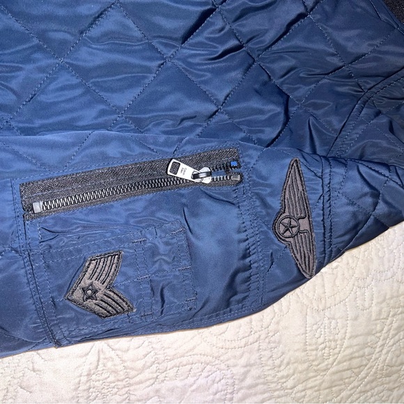 Calvin Klein Bomber Jacket Navy Blue Puffer Jacket Men’s M Not size tag see pic - Picture 4 of 14